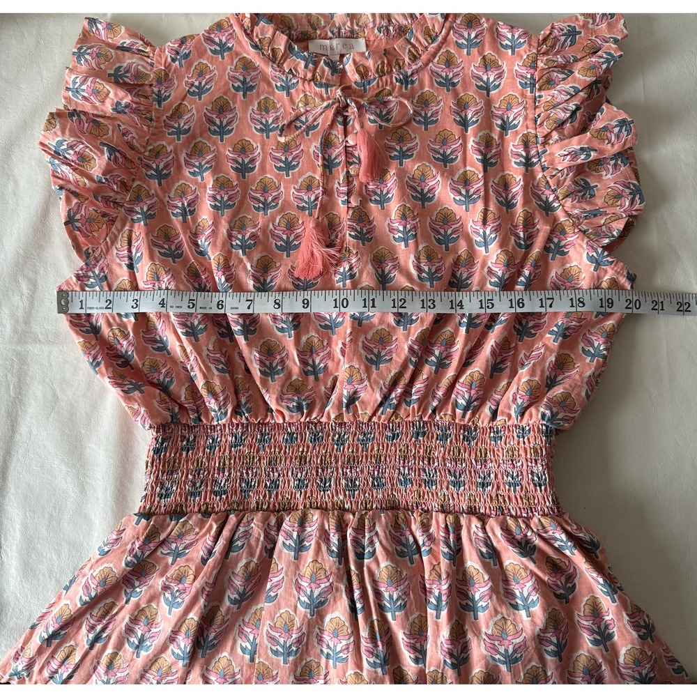 Marea Sarah Flutter Dress in Coral Multi Size XL - Picture 10 of 11